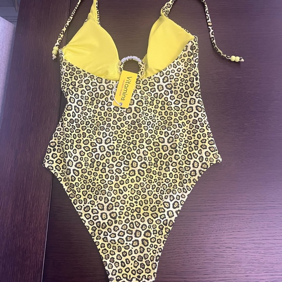 One piece bathing suit - Vacanza Italianna- Lime/animal print - size 8  RARE - Picture 3 of 8